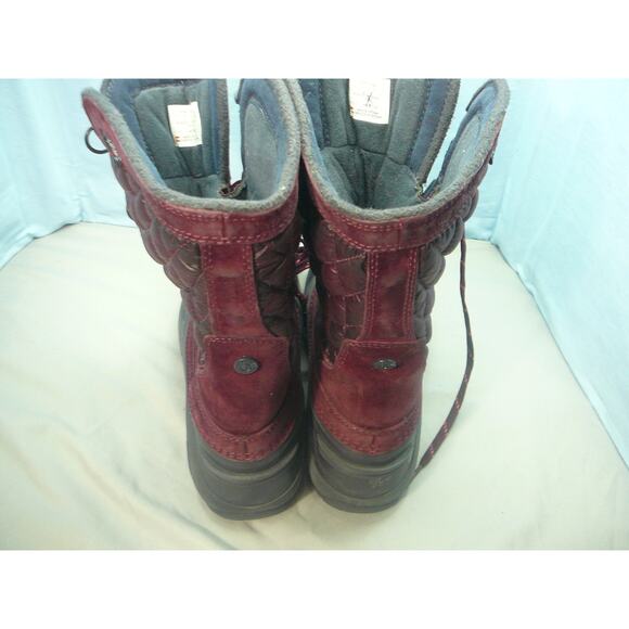 The North Face Burgundy Quilted Thermoball Lace-up Boots SZ 7 - Picture 2 of 9